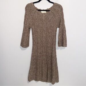Kenji Sweater Dress Womens Medium Cable Knit Wool Alpaca Blend Fishermans Cozy